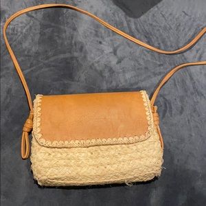 Straw Flap Magnetic Closure Crossbody